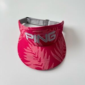 NWOT ping pink and grey floral visor